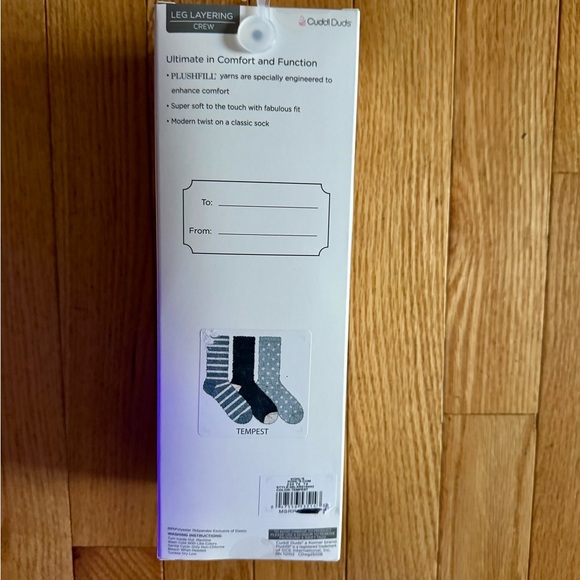 Cuddl Duds Crew Socks in Blue NWT 3-pack - Picture 2 of 3